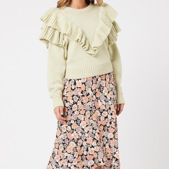 MINKPINK Light Green Ruffle Sweater - Picture 2 of 11